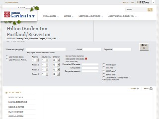 Web site www.portlandbeaverton.gardeninn.com, Hilton Garden Inn Portland/Beaverton